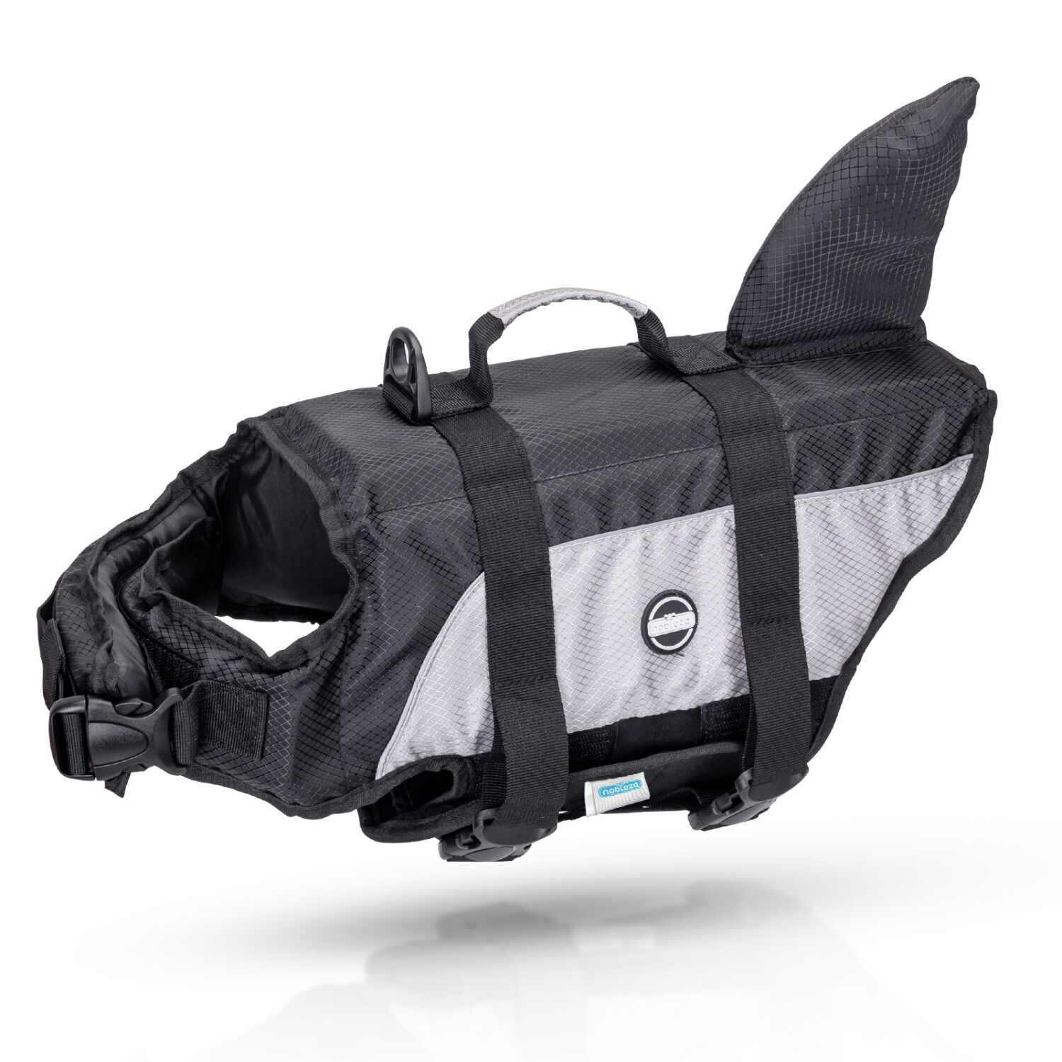 Nobleza - Chaleco Salvavidas para Perros con Aleta De Tibur&oacute;N， Flotador Perro con Tiras Reflectantes， Chaleco de Nataci&oacute;n para Perro con Asa y Alta Flotabilidad para Nadar， Surf， Navegar， Gris(XL), , large Imagen numero 1